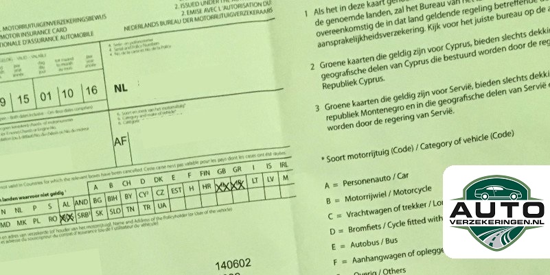 Groene kaart autoverzekering Groene kaart autoverzekering